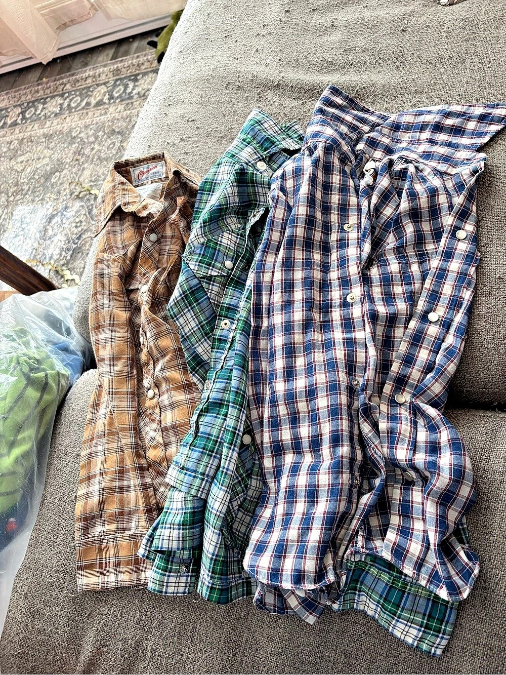 Champion western pearl snaps Plaid Button Down Shirts  bundle lot Size 6